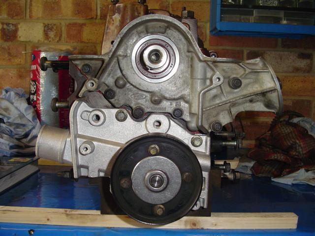 Oil pump and c/shaft oil seal fitted, also Escort water pump